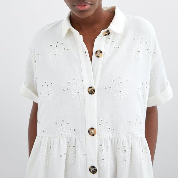 Zara Dresses & Skirts - ZARA White Button Shirt Dress